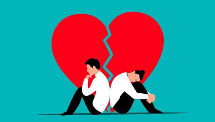 rupture amoureuse, Rompre, Coupler, Cassé, Cœur, Triste