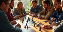 Groupe diversifié jouant à des jeux de société en plein jour